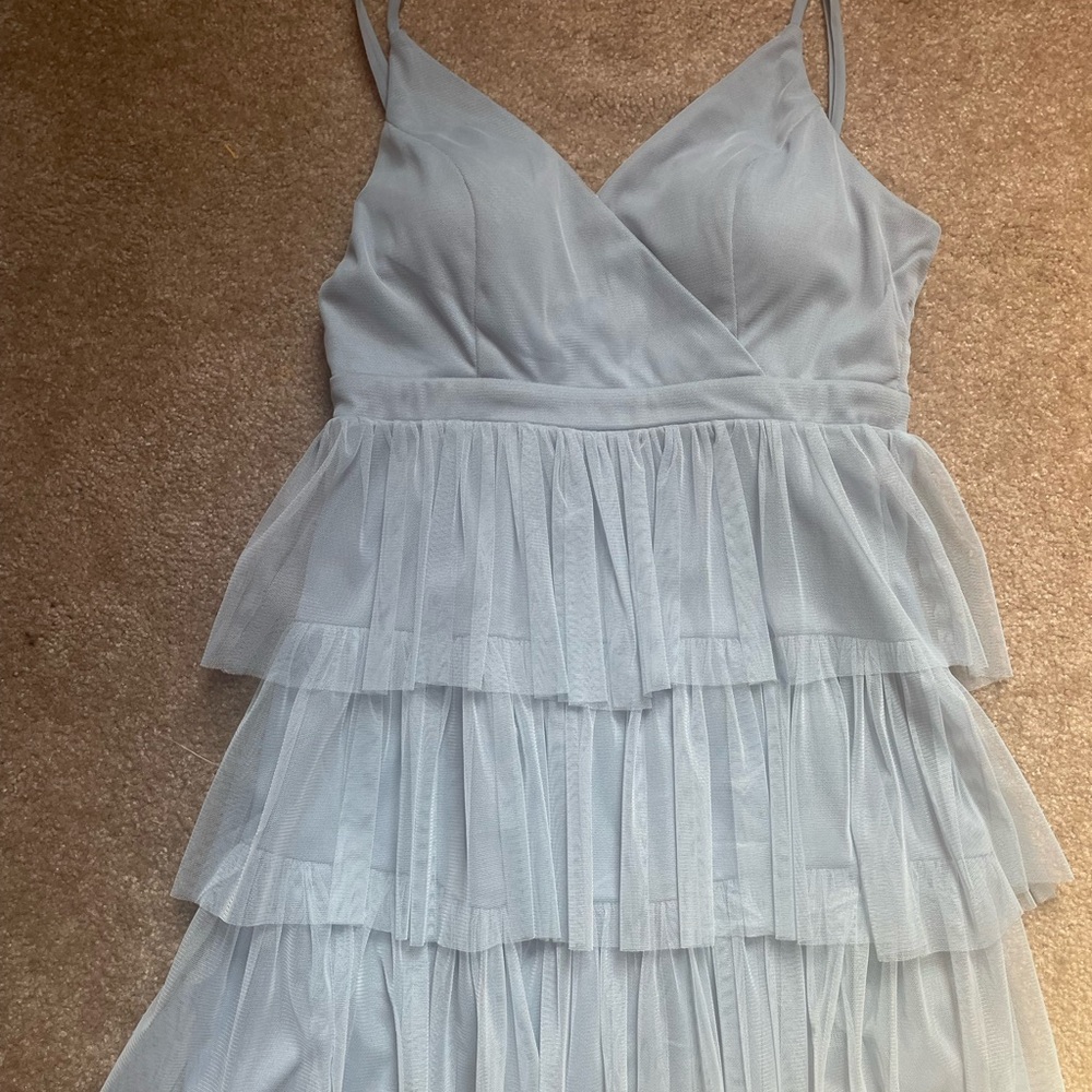 Blue Chiffon ruffle dress size 3